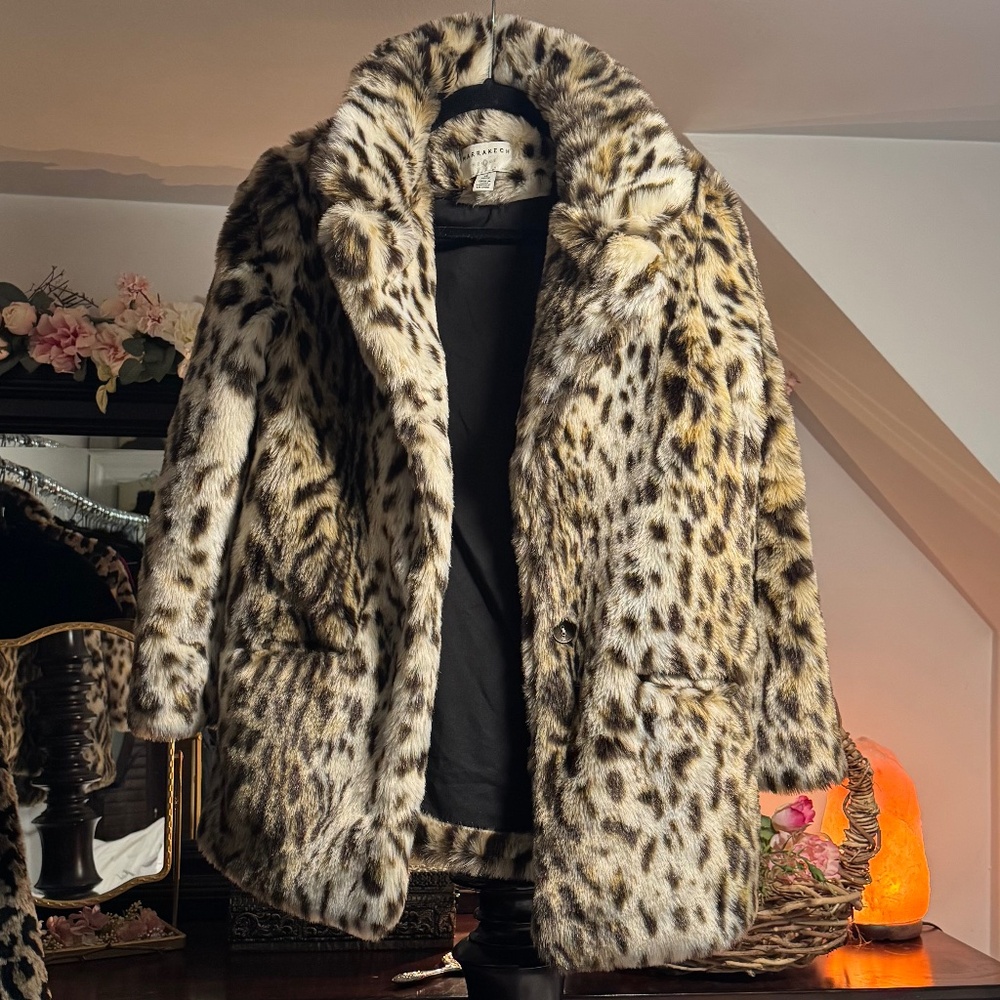 Free People Animal Leopard fur Coat xs
